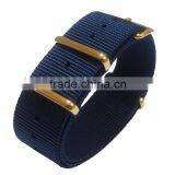 Gold Hardware Navy Blue Ballistic Nylon Watch Strap 24mm thumbnail-1