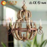 Hot sale wooden antique candle chandelier,Antique wood chandelier with 6 candle lights