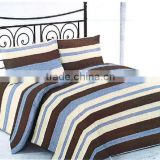 Microfiber Printed Bed Sheet Set With Stripe Design