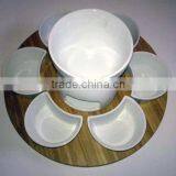 Cutting Board With Ceramic Bowl thumbnail-1