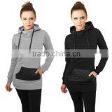 Urban Frauen Women Girls Claccics Ladies Long Leather Pocket Hoody Pullover thumbnail-1