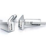 Europe Unique Design Cufflinks Silver Diamond Wedding Cuff Links for Mens Shirts thumbnail-2
