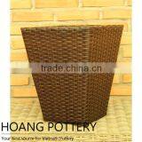 Rattan Wicker Flower Planter Wholesale thumbnail-1