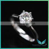 Perfect Cut Diamond Accents Women's Band 1CT Center Moissanite Lab Grown Diamond Ring,with Small Ruby Wedding Ring Band thumbnail-1