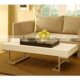 Seabrook White Finish Coffee Table w/ Serving Block
