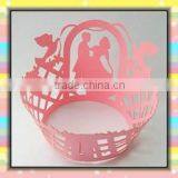 White Laser Cut Decorative Wedding Cake Wrapper for Wedding Occasion