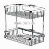 Wall Mounted Metal Bathroom Shower Caddy With Double Layers thumbnail-1