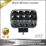 5x7 LED Sealed Headlight 60W With Out Mounting Brackets H6014 H6052 H6054 Headlamp Replacement thumbnail-1