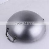 FDA LFGB Certificate Hand Hammered Two Handle Wok Carbon Steel thumbnail-3
