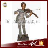 Casting Bronze Garden Children Music Staue thumbnail-2