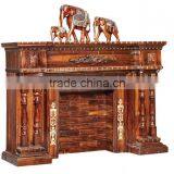 Luxury Spanish Style Wooden Living Room Fireplace thumbnail-1