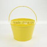 Made in China Cheap Modern Yellow Hanging Round Powder Coated Metal Flower Pot Planters thumbnail-5