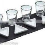 Elegant Classic Rough Edge Etched Black Slate Coaster/slate Coaster thumbnail-1