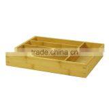Store More 5-slot Bamboo Kitchen Utensil Drawer Organizer Tray thumbnail-2