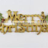 Plastic Decorative Hanging Merry Christmas Word Crafts Decoration Christmas With Leaf thumbnail-2