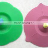 Leaf Shape With Bracket High Temperature Insulation Silicone Coffee Cup Lid thumbnail-3