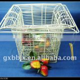 Square creamywhite wire storage basket