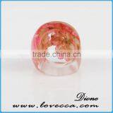 Rose Flower Resin Ring Newest Deisgn Clear Resin Rings Jewelry thumbnail-3