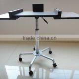 Black Foldable Laptop Desk Rolling Tray Workstation Desktop Computer Table thumbnail-3