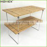 Stackable Dish Drainer Rack in Natural Bamboo/Plate and Dinnerware Drying Holder/Homex_FSC/BSCI Factory thumbnail-1