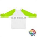 2016 Wholesale Boutique Kids Pink Long Sleeve Ruffled Raglan Shirt thumbnail-5