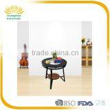 Hot Sell Fashion Morden Round Two Layers Bent Glass Coffee Table thumbnail-1