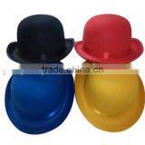 2017 New Fashion Products Yellow Red Custom Girl's Wool Bowler Cap Felt Hat Bodies Wholesale With Ribbon for Party Events thumbnail-2