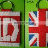 New Cheap Wholesale Fashion UK Design Key Ring Product Promotional Gift Craft Fabric Felt Country Flag Keychain Made in China thumbnail-1