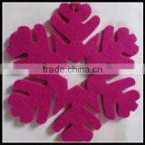 2017 Die Cut Large Felt Hot Pink Snowflake Christmas Ornament Tree Decoration Made in China