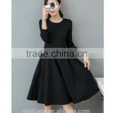 2016 Customized Manufacture Fashionable Wholesale Women Plain Color Dress Long-sleeve Spring Autumn Ladies Dress thumbnail-3
