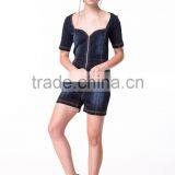 New Fashion Designs Sweet Hear Neckline Women Denim Jumpsuit thumbnail-2