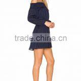 off Shoulder Smocking Midi Casual Dress Wholesale Dress Material in Surat thumbnail-3