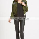 Guangzhou Clothing Latest Design Women Satin Bomber Jacket thumbnail-1