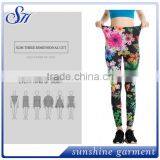 92%polyester 8%spandex Women's Flower Leggings Wholesale 2017 KX014 thumbnail-3