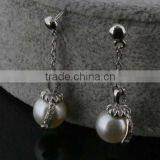 Pierced Pearl Earrings thumbnail-1