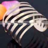 High End Golden Women Cuff Bangle Big Wide Metal Cuff Bangle Custom Design Bangle thumbnail-1