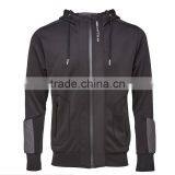 2017 Custom Cotton Balck Track Men Jacket With Hoodie thumbnail-2