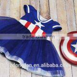 Girls Blue Tutu Dress Baby First 4th Of July American Independence Dress thumbnail-1