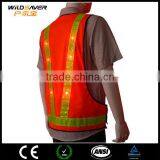 China Reflective Safety Vest at Red Color With LED Lights thumbnail-6
