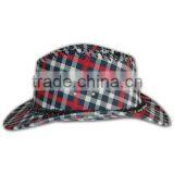 ISO9001 BSCI Factory Hot Sale Red Fleece Tailored Made Plaid Hat thumbnail-3