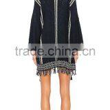 New Style Ladies Cotton Knitted Cardigan Long Sleeves Women's Cardigan With Fringe And Tassel Accents thumbnail-3