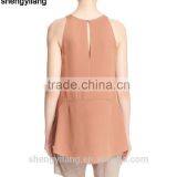 Women 100% Sleeveless Black White Navy Silk Simple Blank Tanktops/singlets thumbnail-1