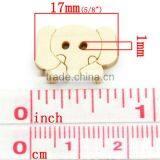 Wood Sewing Buttons Scrapbooking Elephant Head Natural 2 Holes 17x12mm thumbnail-2
