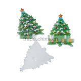 Wood Sewing Buttons Scrapbooking 2 Holes Christmas Tree Multicolor Streak Pattern thumbnail-3