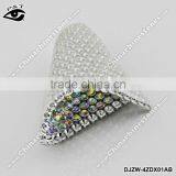 Hot Fix Aluminum Rhinestone Mesh 3MM SS10 Crystal AB Silver Base Mesh For Clothing Shoes Dress thumbnail-3