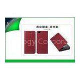 Rose Red IPhone 5s Genuine Leather Flip Wallet Case Cover With Card Holder