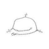 Antique Stainless Steel Chain Bracelet Silver Charm Anklet Jewellery By Christian