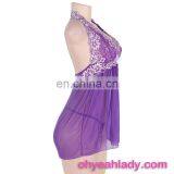 Four Color Purple Halter Ladies Sexy Pyjamas thumbnail-5