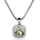 925 Silver 14mm Albion Pendant with Prasiolite and CZ(P-022)