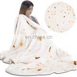 Amazon Hot Sale High Quality Custom Printed Burrito Wrap Novelty Tortilla Pizza Food Blankets thumbnail-1